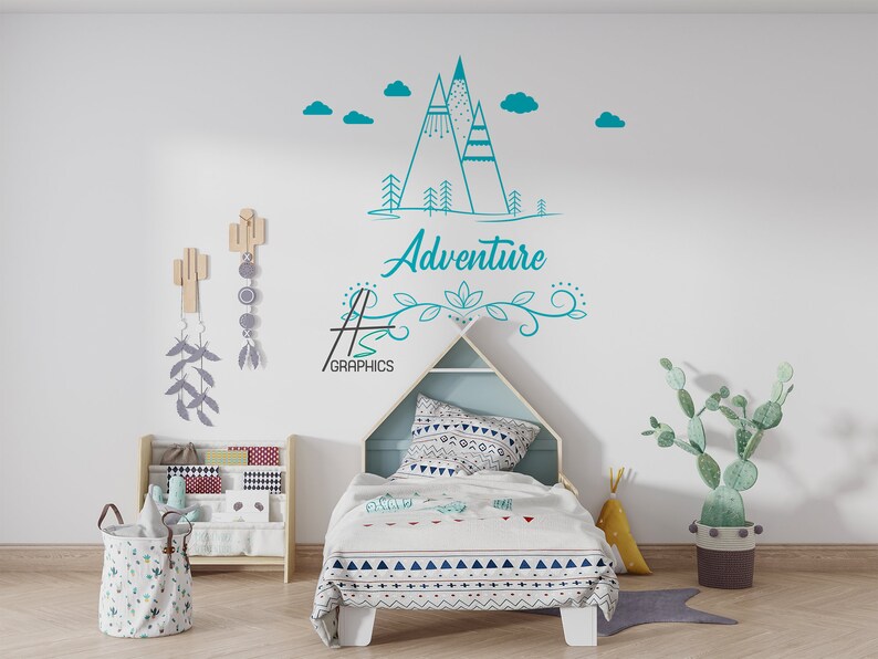 Adventure Wall Decal Mountain Wall Decal Nursery Wall Decal Etsy