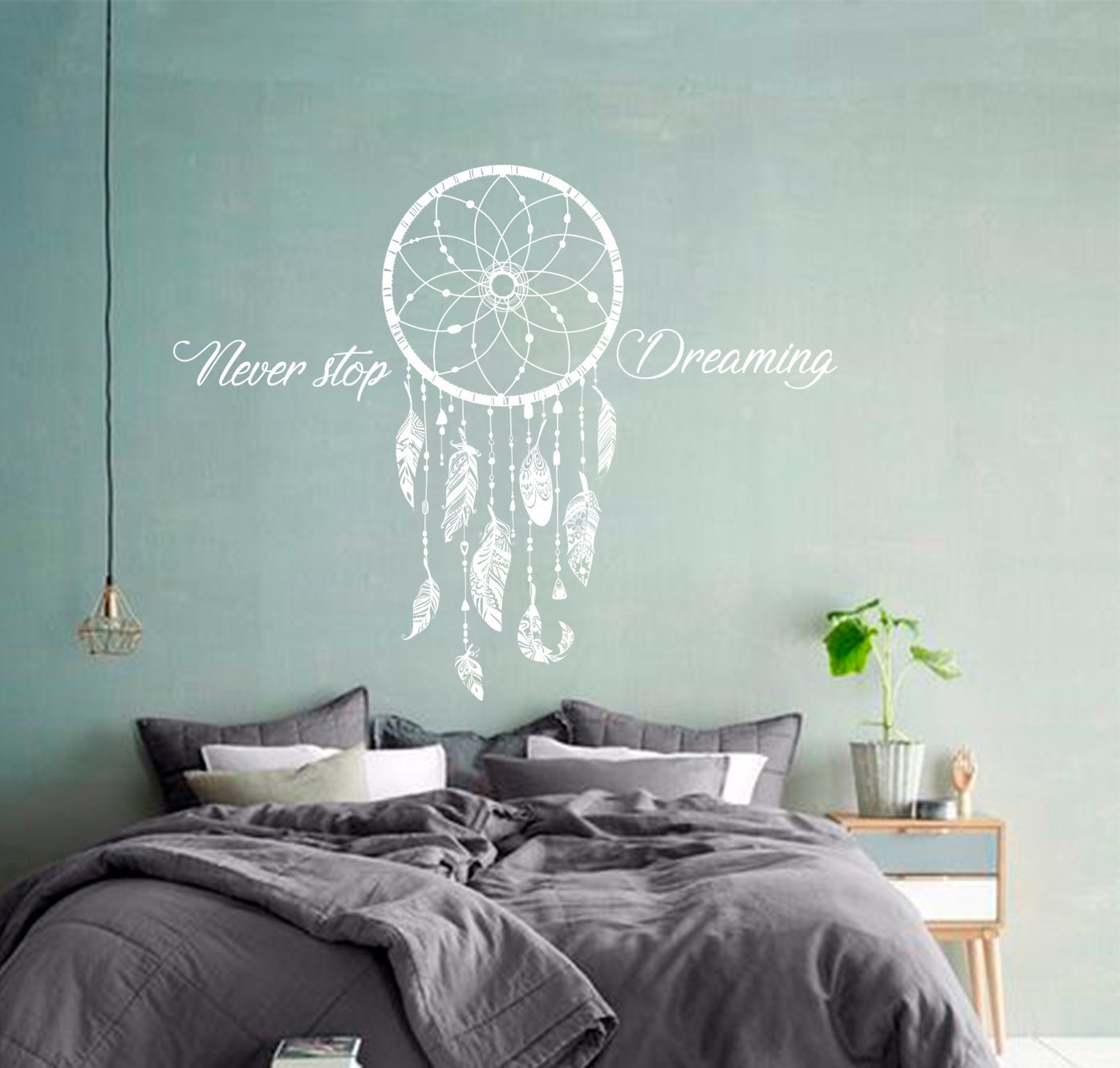 Buy Dream Catcher Wall Decal, Boho Dream Catcher Decal, Bedroom Wall Decal,  Mandala Sticker Online in India 