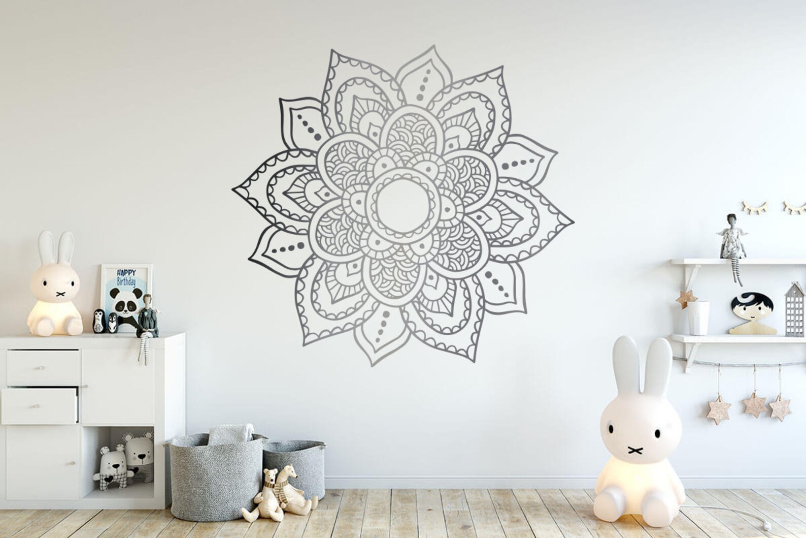 Mandala Wall Decal, Boho Wall Decals, Yoga Wall Stickers, Henna Vinyl ...
