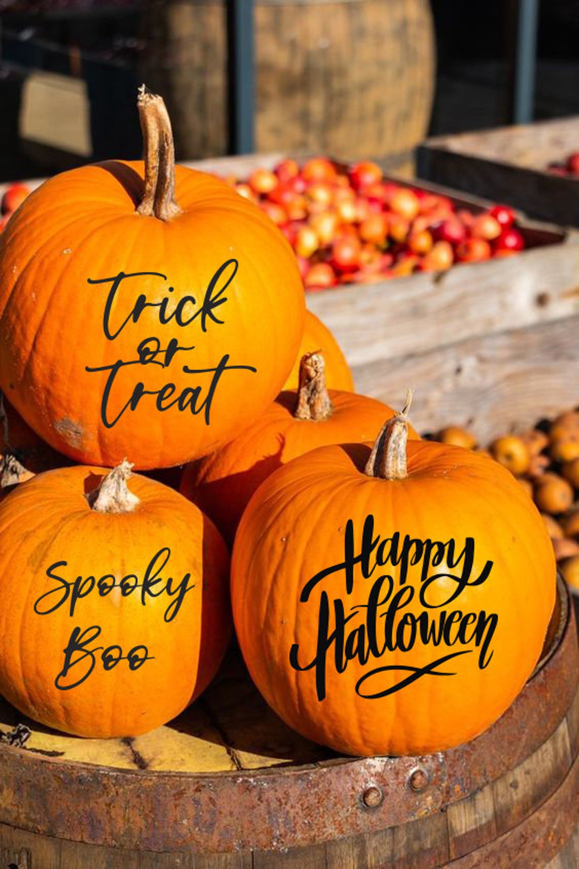 Pumpkin Decals, Happy Halloween Vinyl Decal, Trick or Treat and Spooky ...