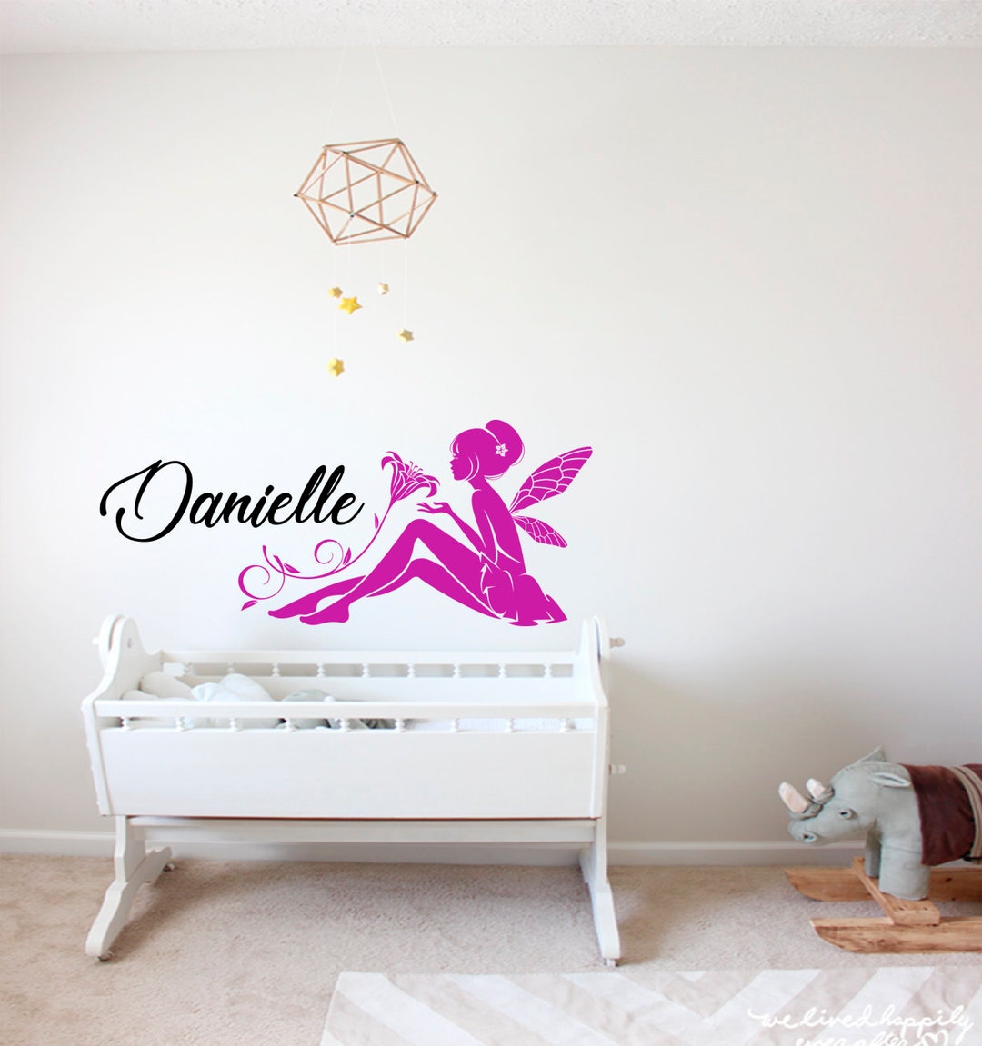 Fairy Wall Decal for Nursery Wall Decor, Baby Girl Name Wall Decal ...