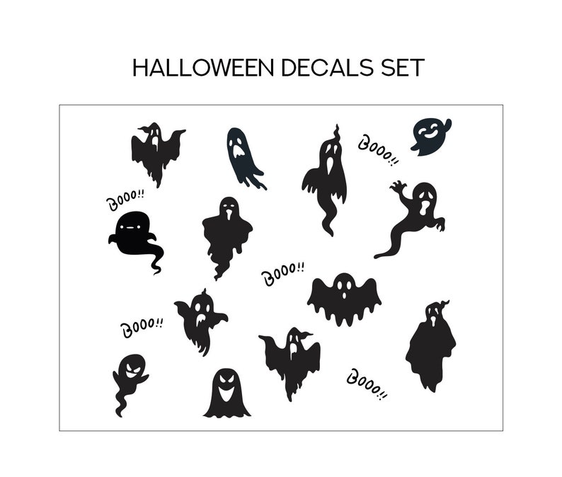 Ghost Halloween Decal, Halloween Window Decal , Halloween decals for car, Happy Halloween Halloween Home Decoration image 6