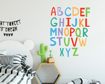 Alphabet Wall Decal, Children Alphabet decal, Kids Room Decals, ABC Alphabet sticker