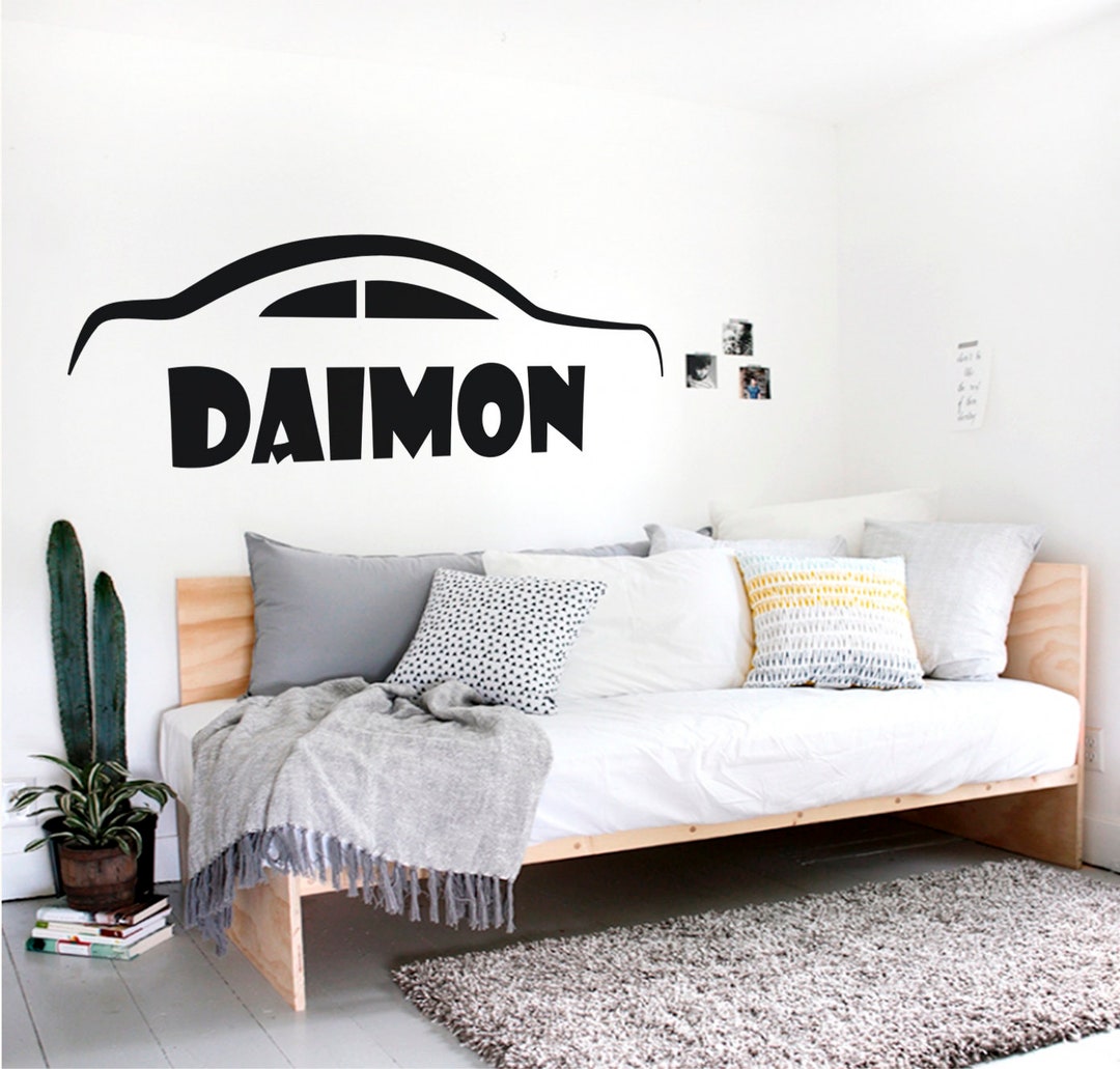 Car Wall Decal, Personalized Name Decal, Boy Name Decal, Car Decal ...