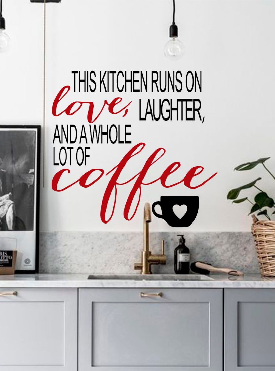 Kitchen Quote Decal, Family Wall Decal, Kitchen Decal, Coffee Wall ...