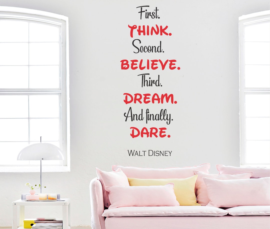 Walt Disney Quote Wall Sticker Office Wall Decal Quote Wall Etsy