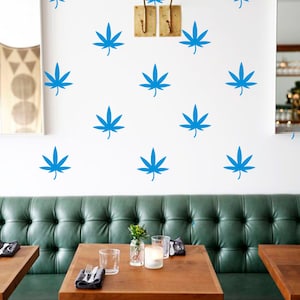 Marijuana Leaf decal, Vinyl wall decal, Marijuana stickers set , Leaf decal,