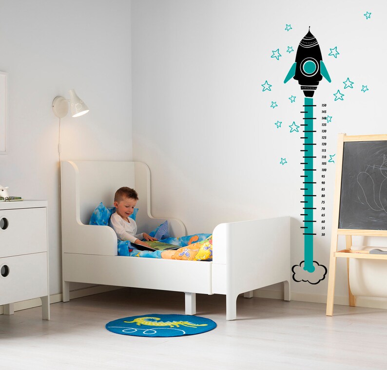 Height Chart Decal Growth Chart Ruler Sticker Rocket Wall Etsy UK
