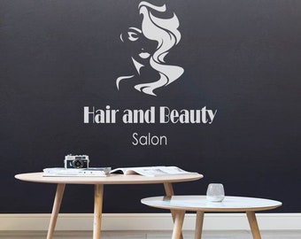 Hair salon decor, Beauty salon decal, Hairdressers decal, Beauty hair salon wall decal, Haircut vinyl decal, Wall sticker