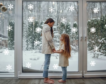 Snowflakes windows stickers, Window decal, Christmas decals, Christmas window decal, snow wall decal