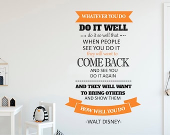 Walt Disney Quote Wall Decal, Office Decor
