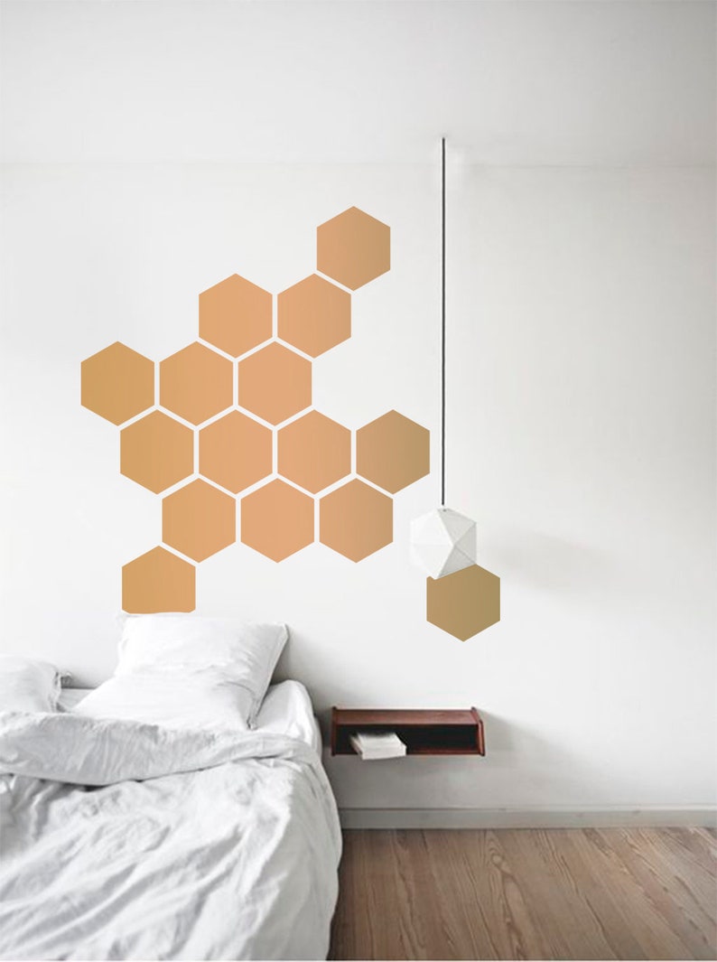 wall decal Hexagon decal Geometric decal Etsy