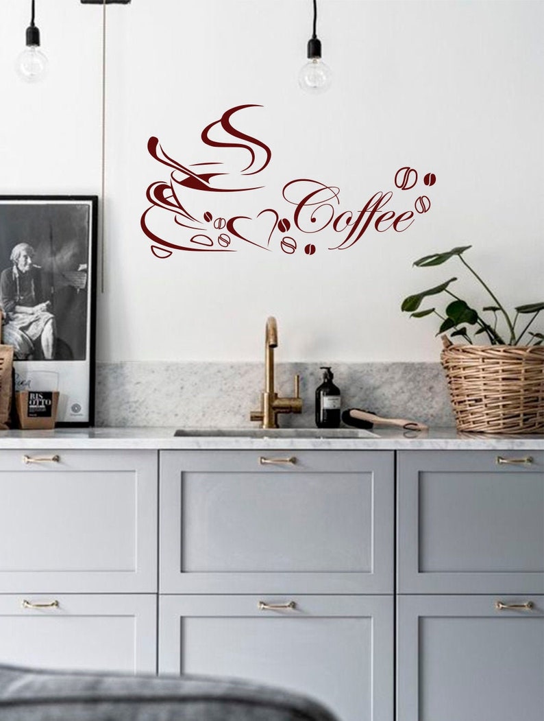 Kitchen Wall Decal Coffee Sticker Coffee Wall Art Cup of Etsy