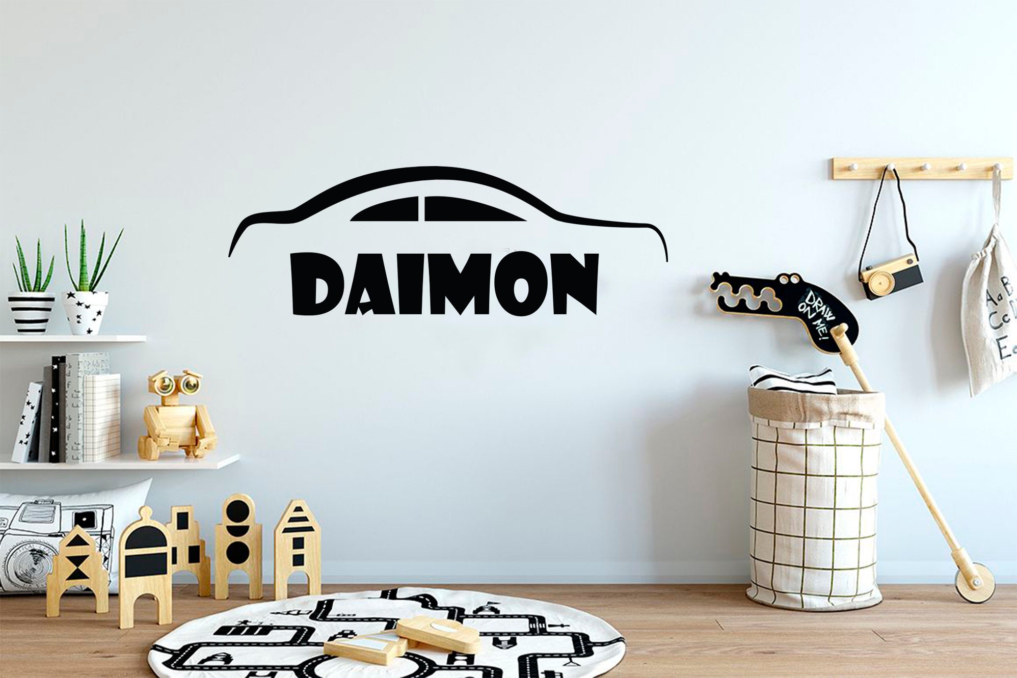 Car Wall Decal Personalized Name Decal Boy name decal Car Etsy