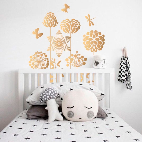 Flower Wall Decals Etsy UK