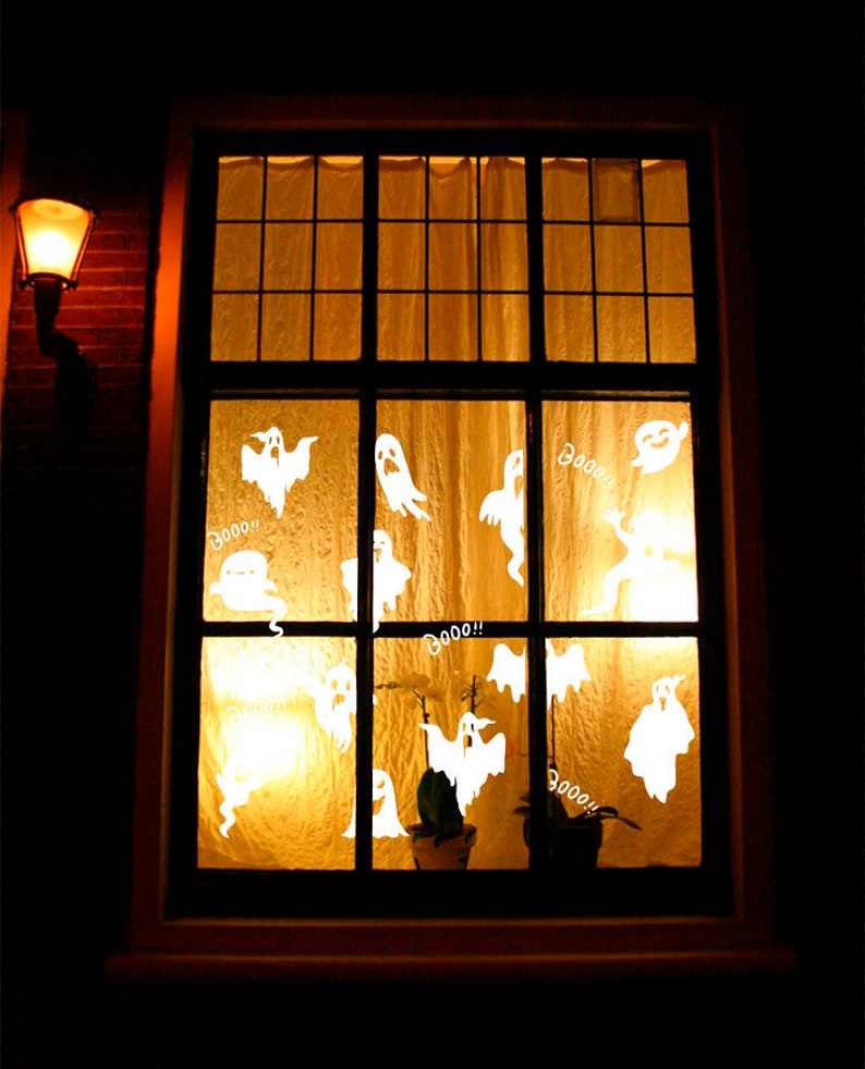 Ghost Halloween Decal, Halloween Window Decal , Halloween decals for car, Happy Halloween Halloween Home Decoration image 3