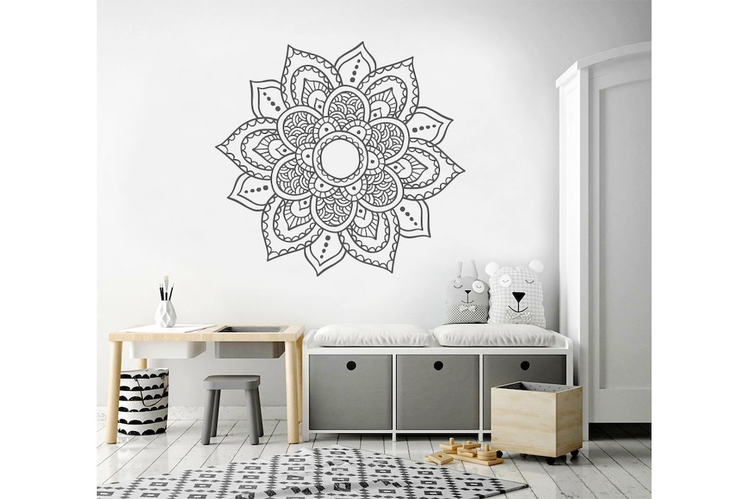 Mandala Wall Decal, Boho Wall Decals, Yoga Wall Stickers, Henna Vinyl ...