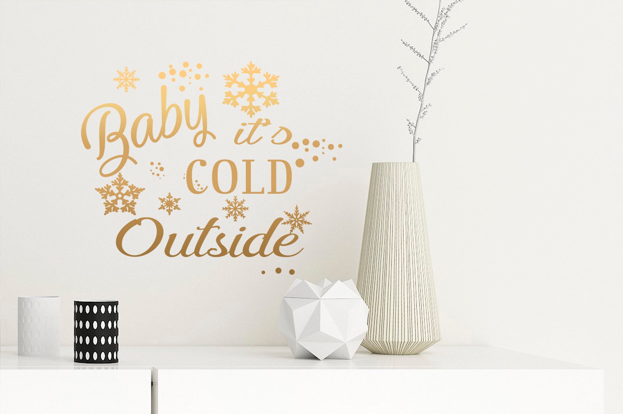 Baby Its Cold Outside Decal, Christmas Quote Decal, Window Wall Decal ...