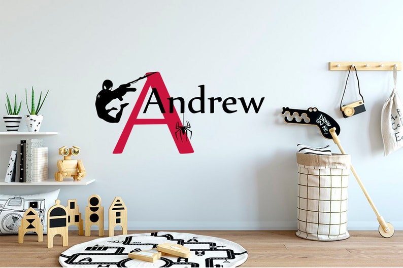 Spider Man Wall Decal Spiderman Decal Personalized Name Etsy UK