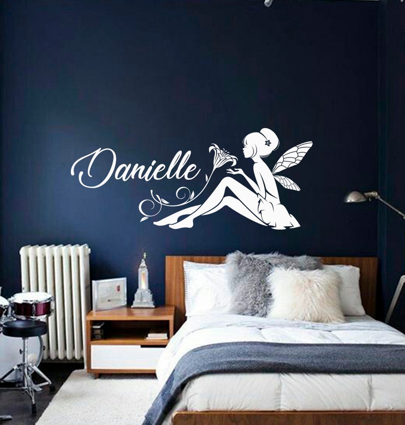 Fairy Wall Decal for Nursery Wall Decor, Baby Girl Name Wall Decal ...