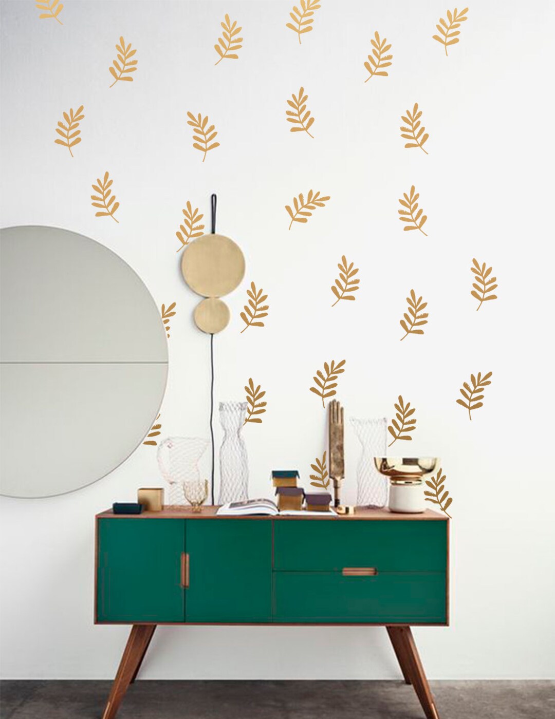 Autumn Leaves Decal, Gold Leaves Wall Decal, Nature Wall Decal, Fall Wall Decals Etsy UK