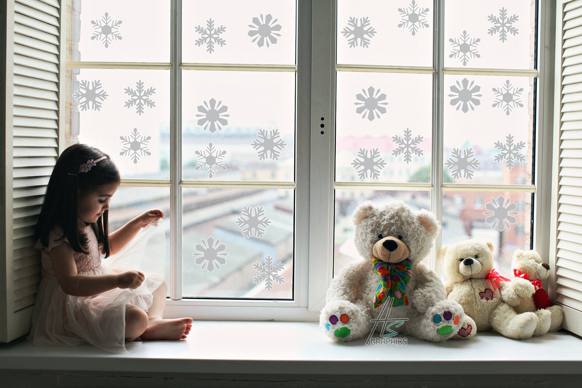 Snowflakes Windows Stickers Window Decal Christmas Decals Etsy