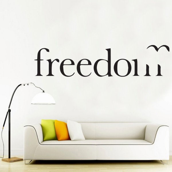 Freedom wall decal sticker wallart quote | Etsy