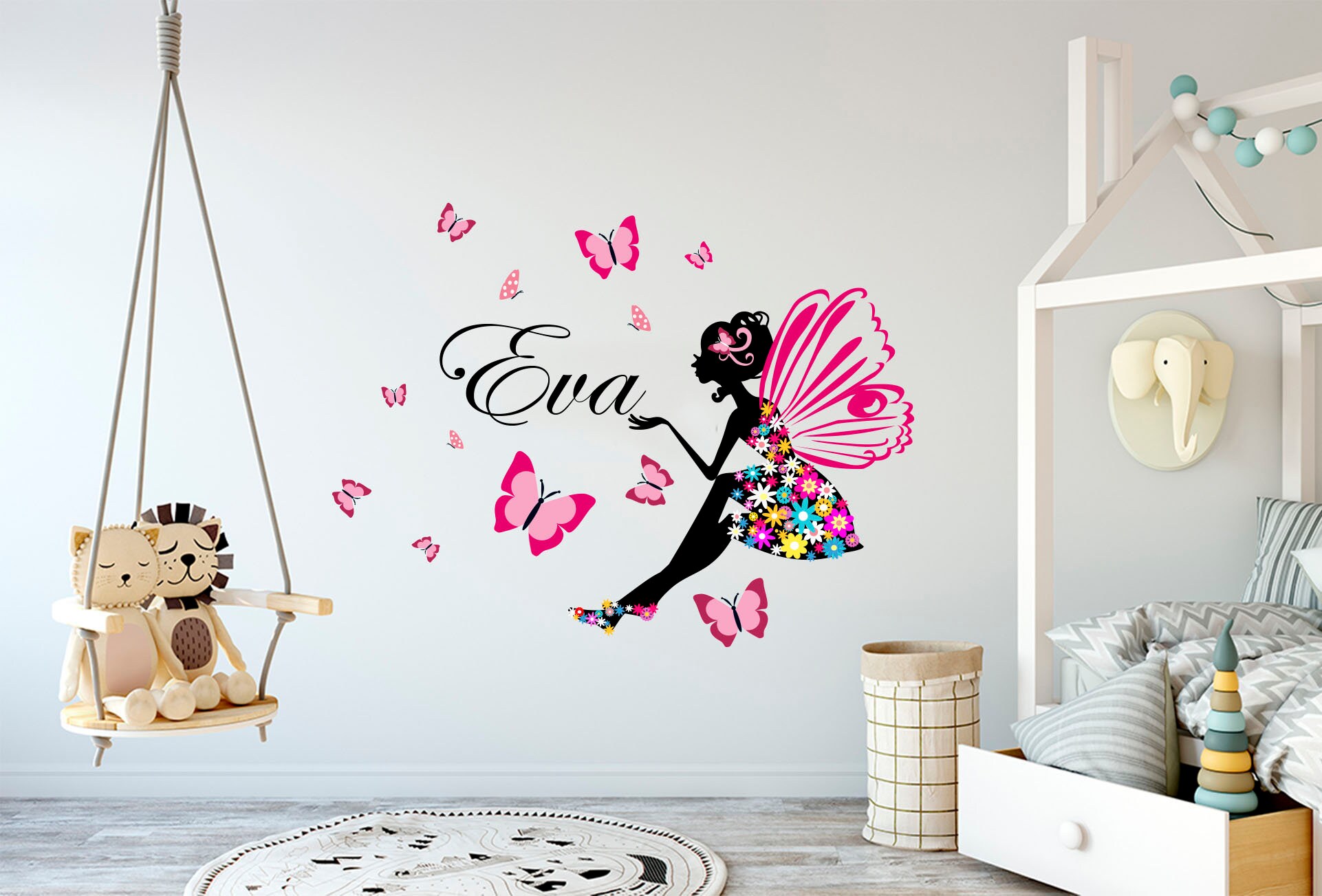 Fairy Wall Decal, Name Wall Decal, Nursery Wall Decal, Girl Name Decal ...