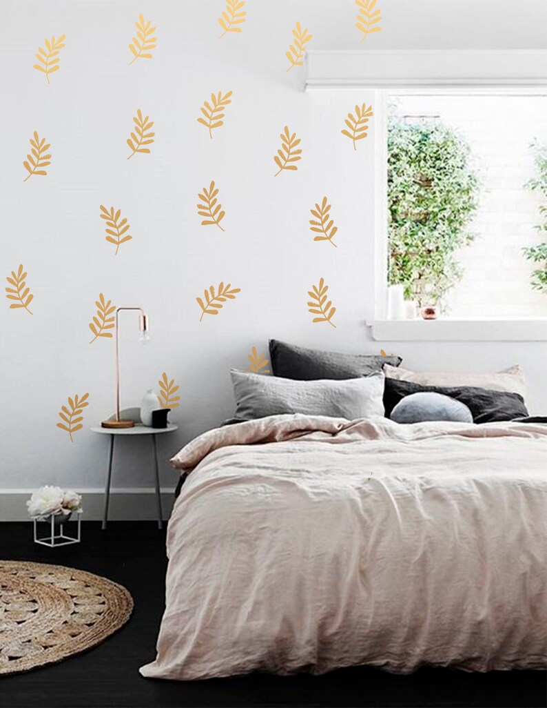 Autumn Leaves Decal Gold Leaves Wall Decal Nature Wall Etsy UK