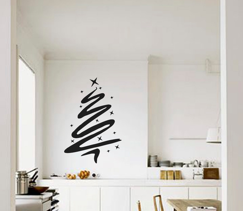 Window Christmas tree sticker Vinyl decals Winter Window decals Christmas tree Decal