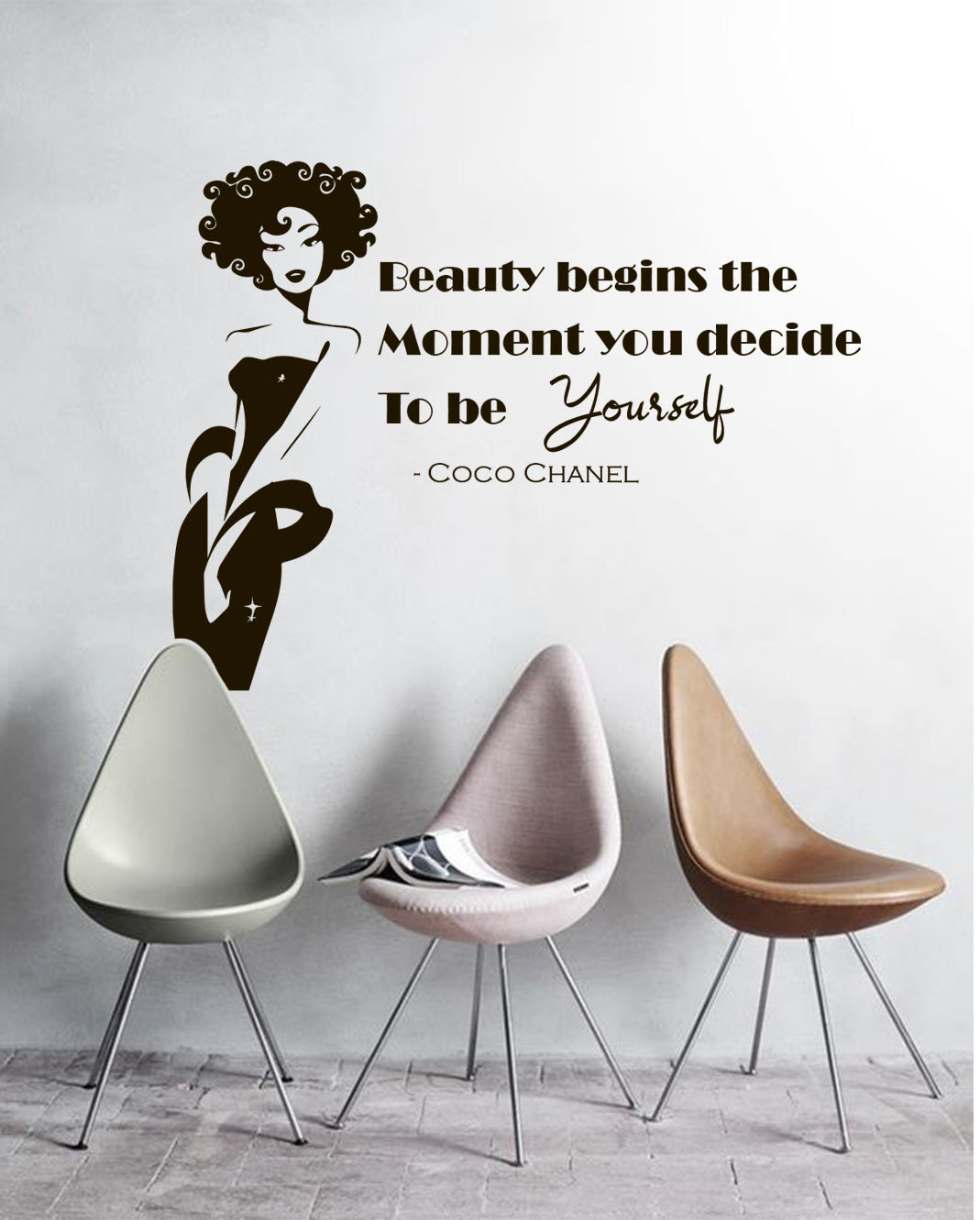 Coco Chanel Quote Wall Decal Beauty Salon Decals Fashion 