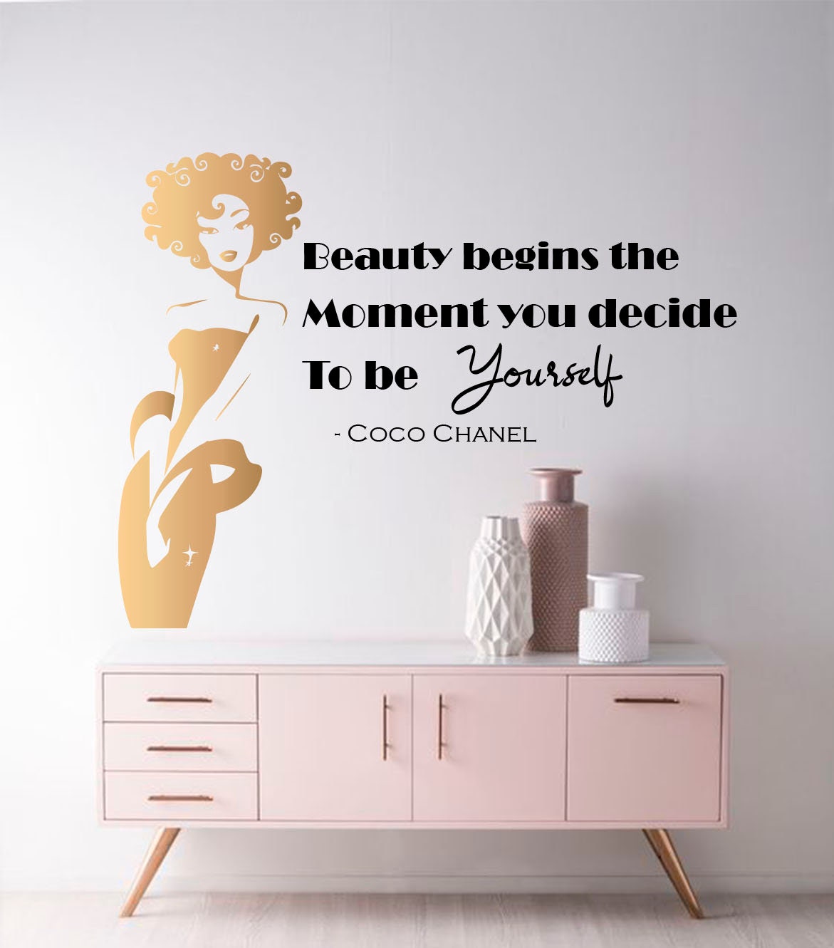 Coco Chanel Quote Wall Decal Beauty Salon Decals Fashion 