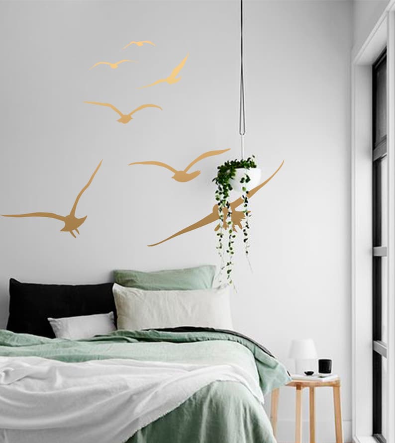 Flying Birds Wall Decals Birds Vinyl Decals Bedroom Stickers Etsy UK