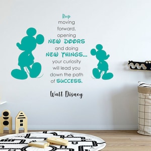 Walt Disney citaat sticker, Mickey muis muur sticker, Disney muur decor, Kids muur stickers