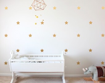Gold Star Wall Decals, Nursery Room Decor, Vinyl Stickers