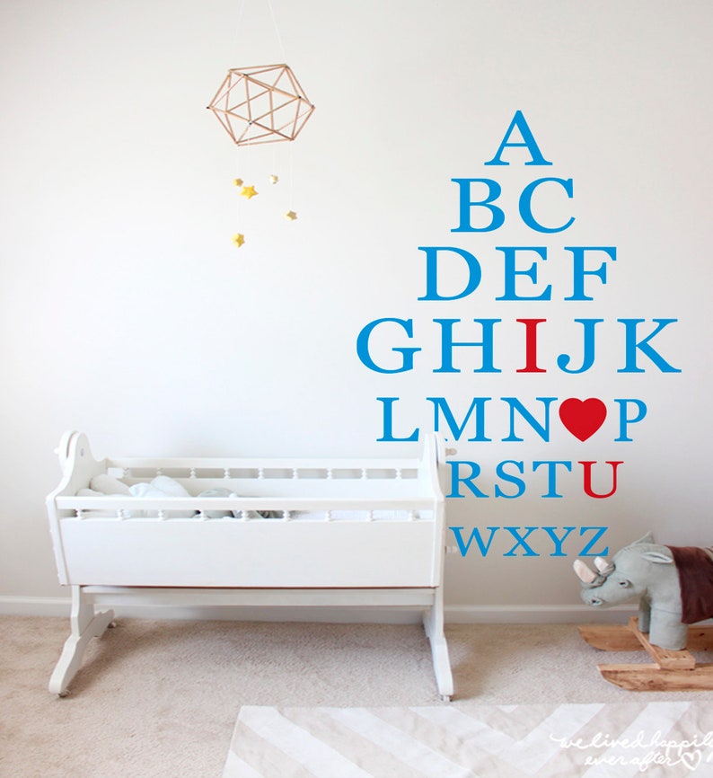 Alphabet Wall Decal Alphabet Letters Decal ABC Wall Sticker Etsy