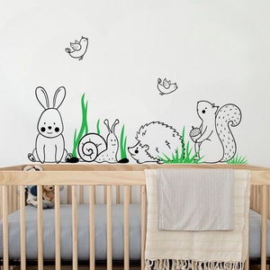 Woodland wall decal, Forest wall decal, Kids wall stickers, Forest animal decal