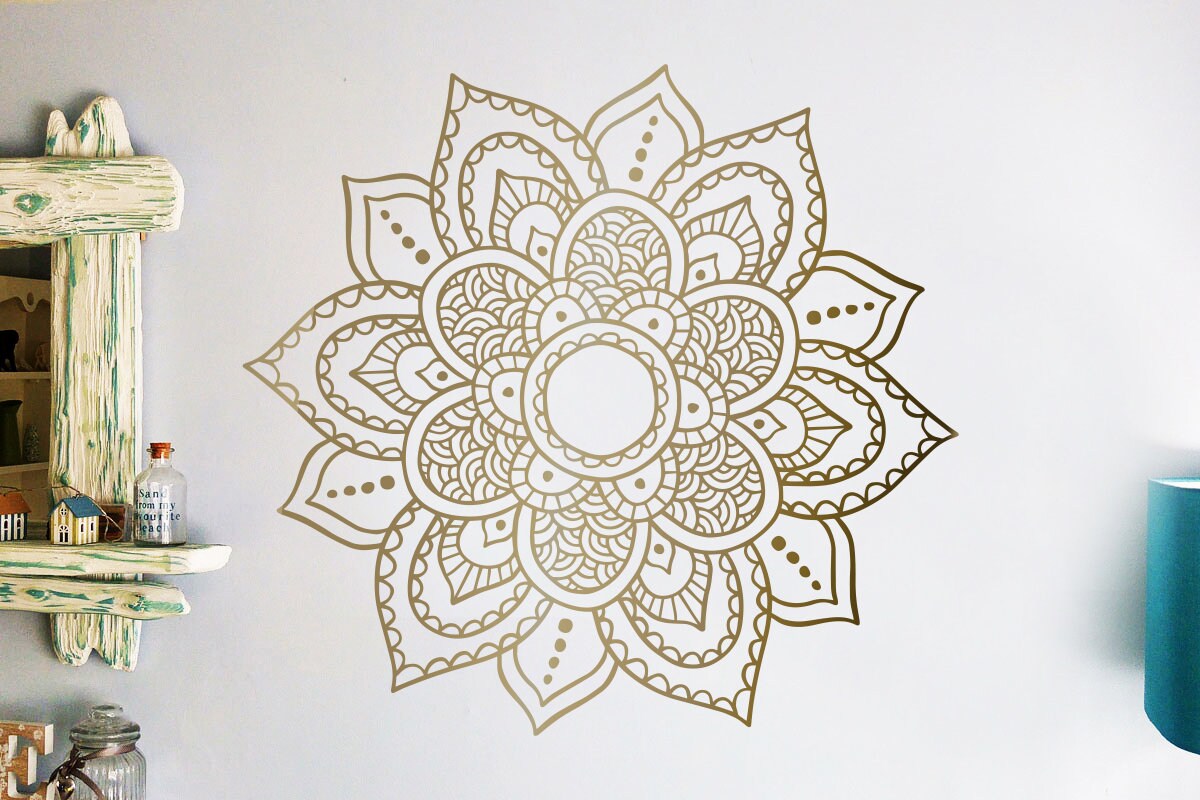 Mandala Wall Decal, Boho Wall Decals, Yoga Wall Stickers, Henna Vinyl ...