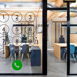Office wall decal, Door wall sticker, Iphone numbers decal, Glass decal, Office decor