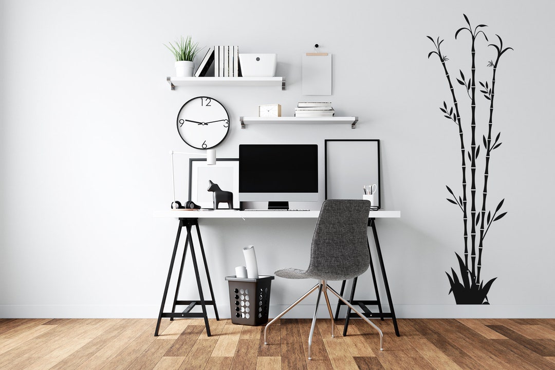 Bamboo Stalks Wall Decal, Bamboo Tree Decals, Tree Vinyl Wall Decals