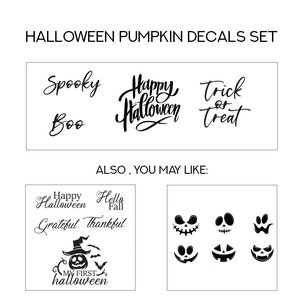 Pumpkin decals, Happy Halloween vinyl decal, Trick or Treat and Spooky Pumpkin Decor, Happy Halloween Halloween Home Decoration for Kids image 6