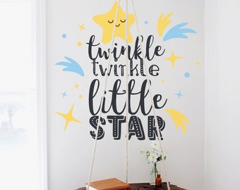 Twinkle funkeln kleine Stern Zitat Wandtattoo, Kindergarten Wandtattoo, Kinderzimmer Aufkleber