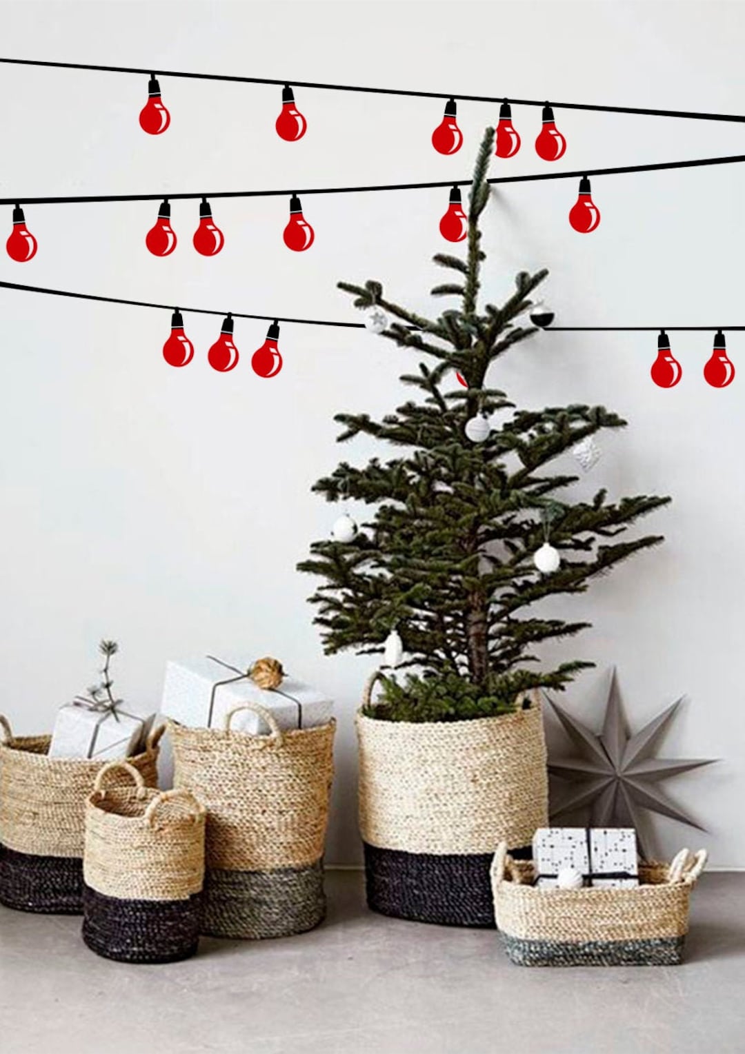 Christmas Lights Decal, Window Lights Sticker for Christmas Decor, Holiday Lights Vinyl Decal