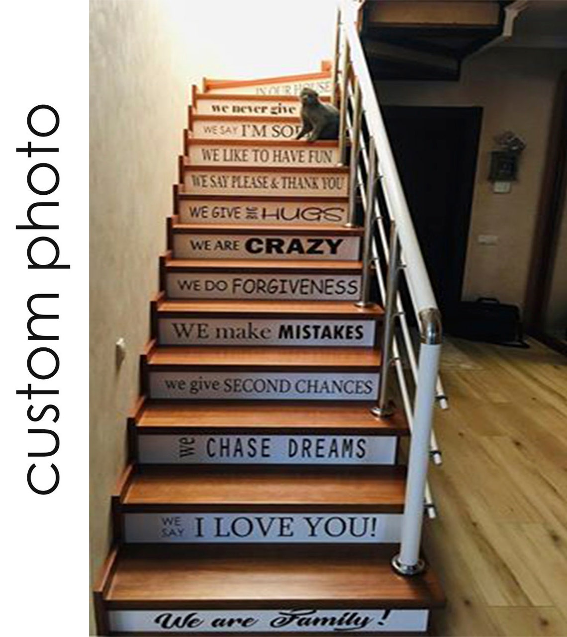 Stairs Decal Stairs Riser Decal Quote Stair Stickers Quotes Etsy