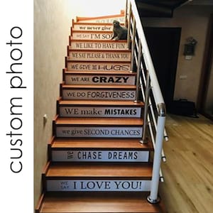 Whatyiu - Pegatinas de vinilo para escaleras, diseño de letras