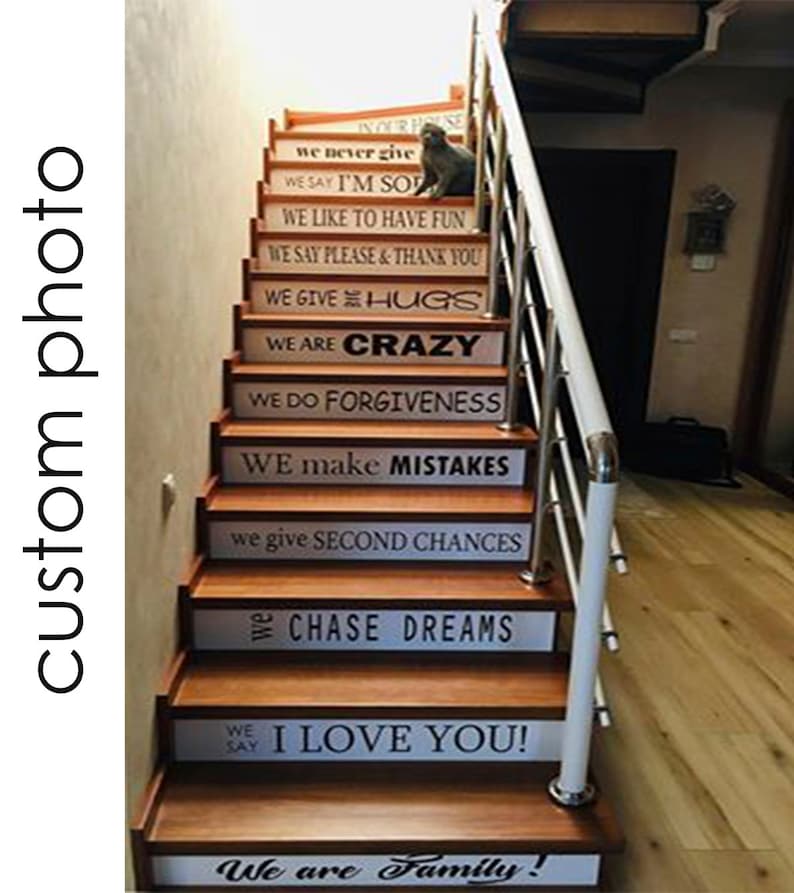 Stairs Decal Stairs Riser Decal Quote Stair Stickers Quotes Etsy