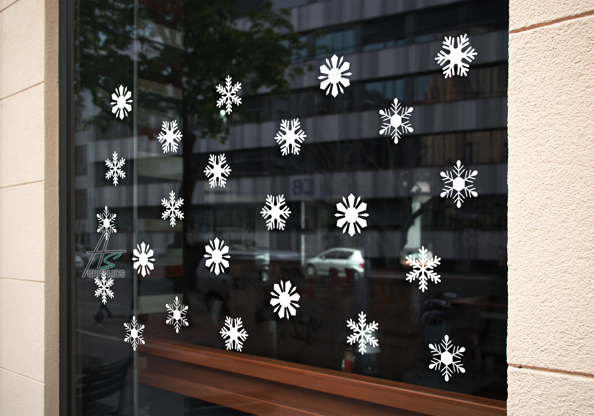 27Pcs Christmas Snowflake Window Sticker Christmas Wall Stickers