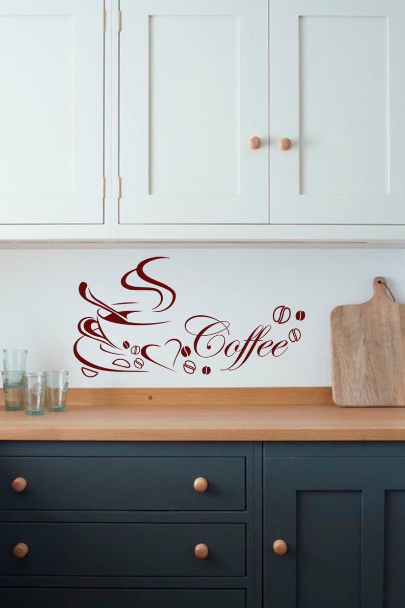 Kitchen Wall Decal Coffee Sticker Coffee Wall Art Cup of Etsy