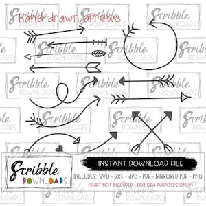 Flèches flèches tribales dessinées à la main dxf fichiers coupe cricut silhouette - fichiers vinyle flèche bundle - clipart flèches png couronne de flèche - vecteur