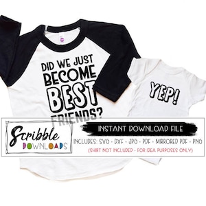 Acabamos de nos tornar melhores amigos svg pai e eu SVG irmãos gravidez pai filho irmãos bebê svg silhueta cricut combinando diy ferro na camisa